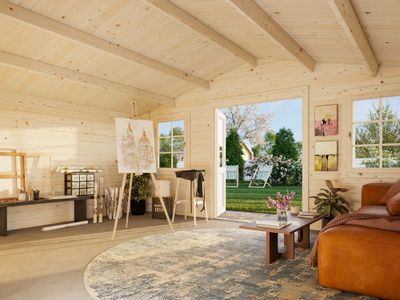 Abri de jardin bois Bois Naturel  Klara 17m2 Livraison à domicile incluse