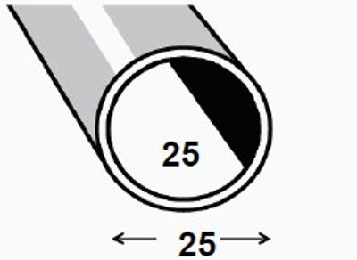 Tube rond acier PAF 25 x 1,5 mm 1 m CQFD