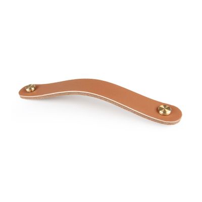 Poignée de meuble cuir chameau entraxe 128 mm REI