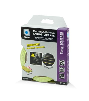 Ruban adhésif antidérapant fluorescent 5 m x 25 mm - CQFD