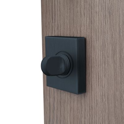 Rosaces de porte carrées à condamnation Mira noir mat 50 x 50 mm ALPERTEC