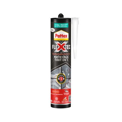 Mastic colle de fixation Flextec blanc cartouche 389 g - PATTEX