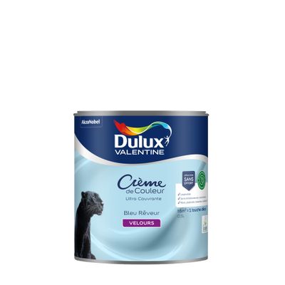 Peinture crème de couleur Bleu Rêveur velours 0,5L - DULUX VALENTINE
