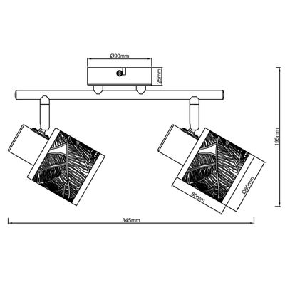 Réglette noir E14 2X40W BANO BRILLIANT