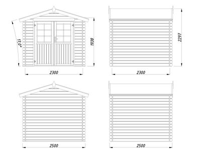 Abri de jardin en bois autoclave marron Valence 1 - ép.28mm - 6,9 m² hors-tout - WHITE WOOD