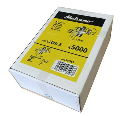 Boîte de 5000 agrafes type l 20 mm - MEKANO