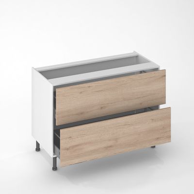 Façade effet bois pour meuble bas de cuisine Nature syncron naturel 35 x 120 cm OFITRES