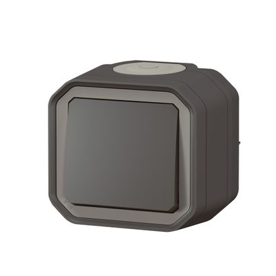 Bouton poussoir étanche IP55 en saillie Anthracite - Plexo LEGRAND