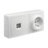Prise 2 pôles + terre et double prise USB-A en saillie Blok blanc - DEBFLEX