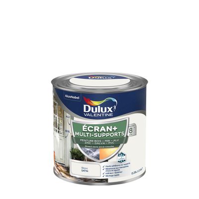 Peinture Ecran+ Multi-supports Dulux Valentine Satin Blanc 0,25 L