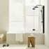 Pare-baignoire 2 volets rabattables 140x100 cm profilé noir verre transparent - SCHULTE