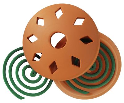 Diffuseur en terre cuite pour spirales avec 2 spirales à la citronnelle répulsif extérieur anti-moustique - SIAM