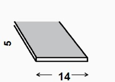 Profilé plat acier laminé 14 x 5 mm 1 m CQFD