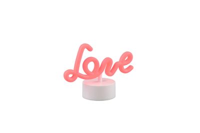 Lampe à poser LED Amor blanc et rose - REALITY