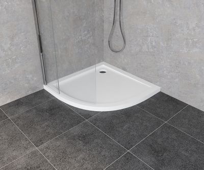 Receveur de douche 1/4 de cercle 90x90 cm acrylique blanc Baltia - OCEA