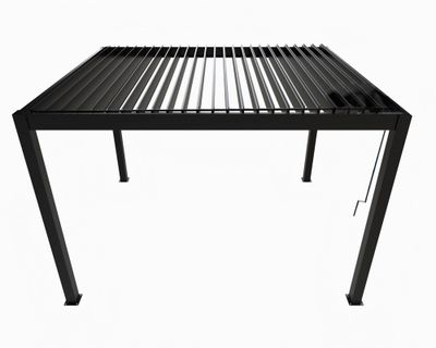 Pergola bioclimatique aluminium PER4030BI gris 11,9 m², Livraison à domicile incluse - HABRITA