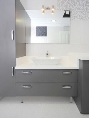 Pied de meuble rond gris aluminium diamètre 30 x 150 mm