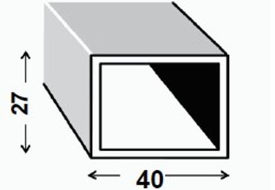 TUBE RECTANGULAIRE ACIER PROFILE A FROID VERNI 40X27X1,5MM 1M  CQFD