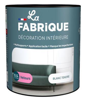 Peinture multi-support velours blanc tendre 0,5 L - LA FABRIQUE