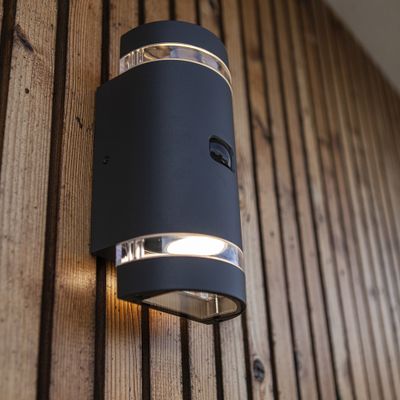 Applique extérieur GU10 détecteur de mouvements Focus anthracite IP44 2X7W - COREP