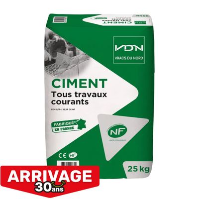 Ciment tous travaux courants NF 25 kg - EQIOM