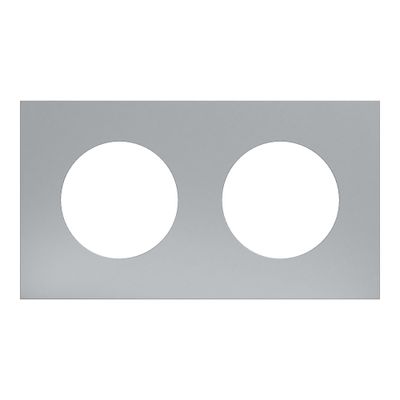 Plaque de finition 2 postes Odace 2025 Métal effet titane / noir - SCHNEIDER ELECTRIC