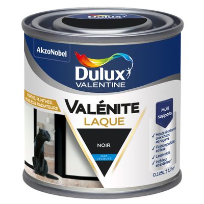 Peinture Boiseries Laque Acrylique Valénite Noir Mat 125 mL- DULUX VALENTINE