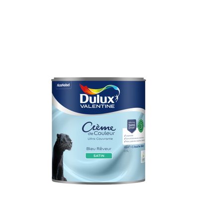 Peinture crème de couleur Bleu Rêveur satin 0,5L - DULUX VALENTINE