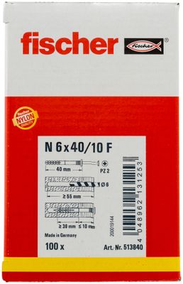 Chevilles à frapper N-F 6 x 40 par 100 FISCHER