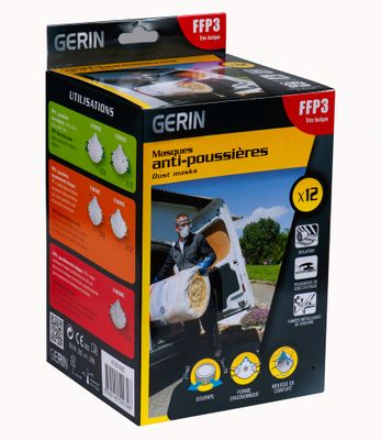 Masque anti-poussière FFP3SL S par 12 GERIN