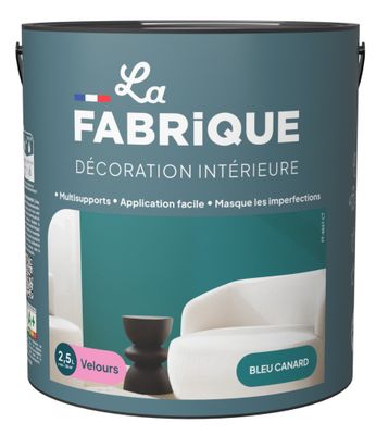 Peinture multi-support velours bleu canard 2,5 L - LA FABRIQUE