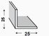Cornière égale aluminium laqué anthracite 20 x 20 x 1,2 mm 2,50 m CQFD
