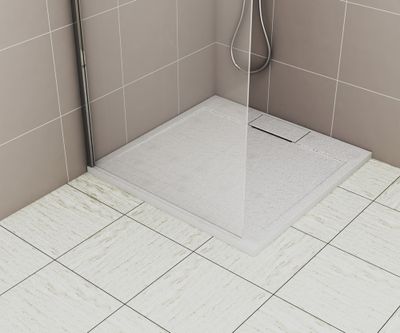 Receveur de douche 100x100 cm résine blanc mat Island - OCEA