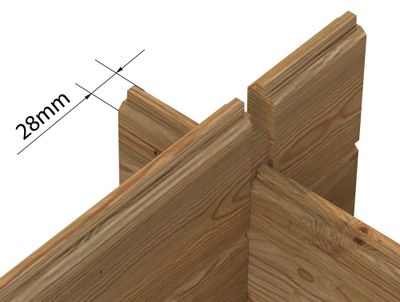 Abri de jardin en bois autoclave marron Alice - 12,2 m² hors-tout - Livraison à domicile incluse - PALMAKO