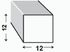 Profilé carré acier laminé à chaud verni 12 x 12 mm 1 m CQFD