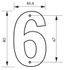 Chiffre 6 à visser hauteur 80 mm noir THIRARD