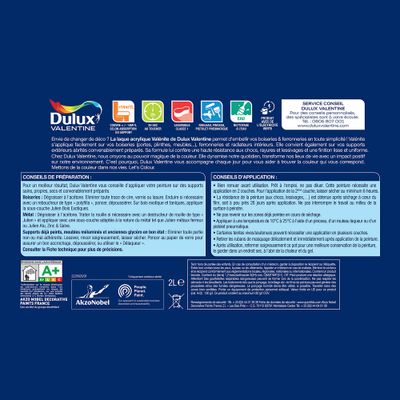 Peinture Boiseries Laque Acrylique Valénite Gris Saline Brill 2 L - DULUX VALENTINE
