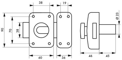 Verrou de porte d'entrée Apache à bouton et cylindre 45 mm blanc 3 clés THIRARD