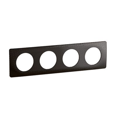Plaque de finition 4 postes Noir météore - Céliane LEGRAND