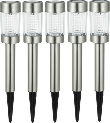 Bornes à piquer extérieur solaire LED détecteur crépusculaire Firefly inox IP44 lumière du jour par 5 - ARLUX