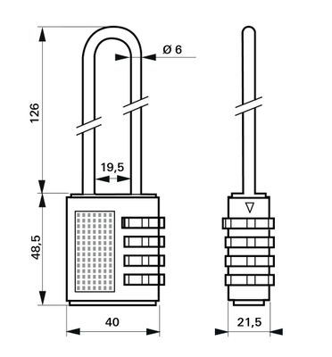 Cadenas à code anse haute largeur 40 mm THIRARD