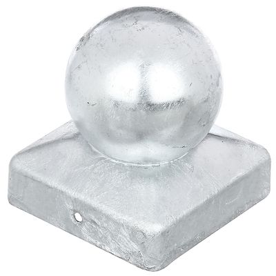 Capuchon boule galvanisé pour poteaux bois - 70 x 70 - ALBERTS