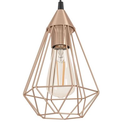Suspension cuivre et noir E27 60W Ø17,5 cm TARBES - EGLO