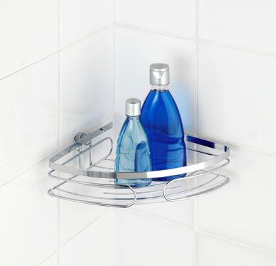 Etagère de salle de bain d'angle acier inox Premium WENKO