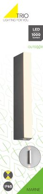 Applique extérieur LED Marne anthracite IP65 1000 lumens blanc chaud - TRIO