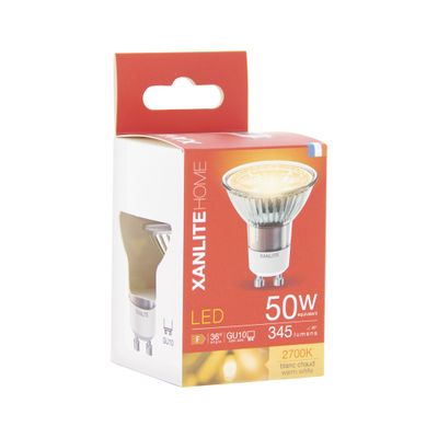 Ampoule LED GU10 5W = 345 lumens blanc chaud - XANLITE
