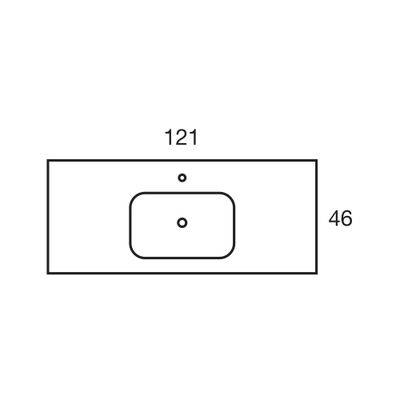 Plan vasque de salle de bains New Onix 120 x 19 x 46 cm céramique blanc