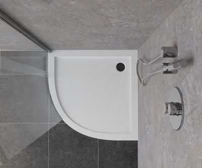 Receveur de douche 1/4 de cercle 90x90 cm acrylique blanc Baltia - OCEA