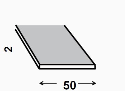 PROFILE PLAT PVC BLANC 50 X 2 MM  2,60 M CQFD