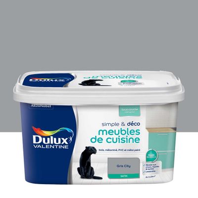 Peinture pour meubles de cuisine simple & déco Gris City Satin 2 L - DULUX VALENTINE